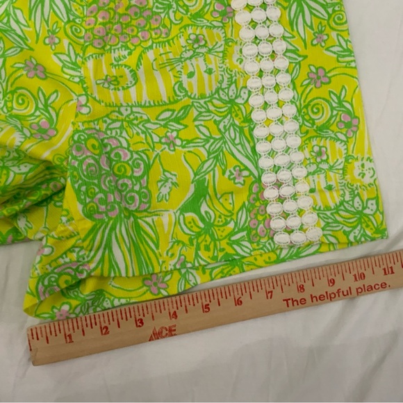 Lilly Pulitzer Size 0 Shorts Liza Crazy Cat House Print 
Green Yellow White - Picture 10 of 12